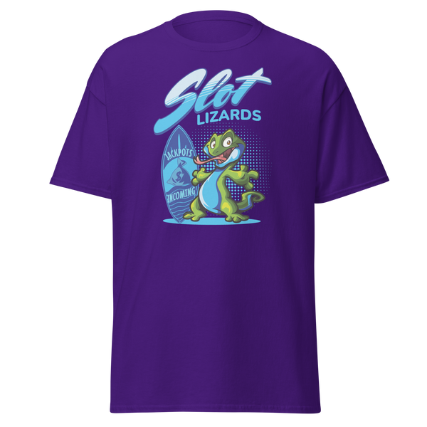 Lucky Jackpots Incoming Slot Lizards T-Shirt Purple