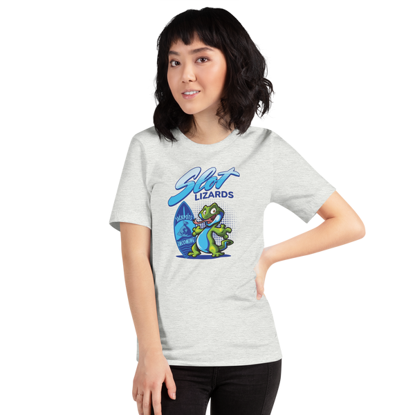 Lucky Jackpots Incoming Slot Lizards T-Shirt Ash White