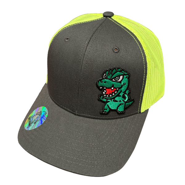 GZilla Lucky Lizards Hat Charcoal and Neon Green/Yellow