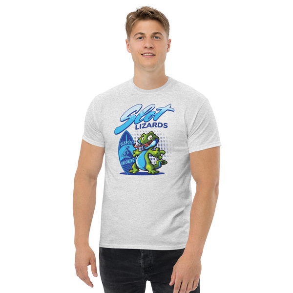 Lucky Jackpots Incoming Slot Lizards T-Shirt Ash White