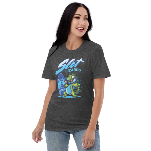 Lucky Jackpots Incoming Slot Lizards T-Shirt Charcoal Heather